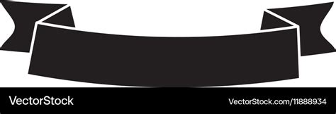 Silhouette ribbon banner black empty design Vector Image