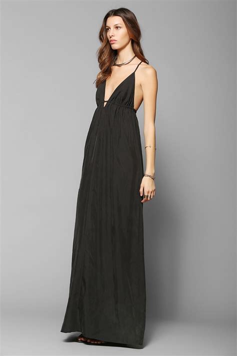 Lyst - Silence + Noise Silence + Noise Triangle-Top Maxi Slip Dress in Black