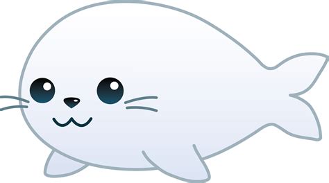 Cute White Baby Seal - Free Clip Art | Cute seals, Free clip art, Cute animal clipart