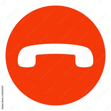 Decline phone call button. Handset icon. Red. Vector. Stock Vector | Adobe Stock