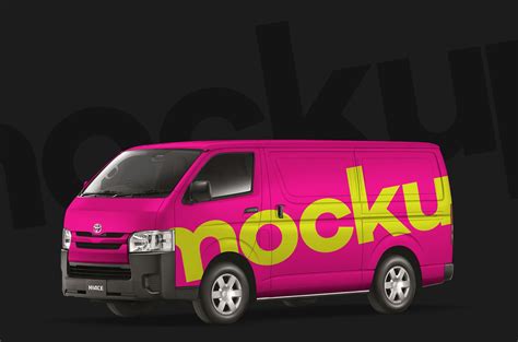 4K Work Van Toyota HiAce PSD Mockup – MasterBundles