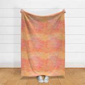 Coral Sunset Watercolor Paint Effect Fabric | Spoonflower