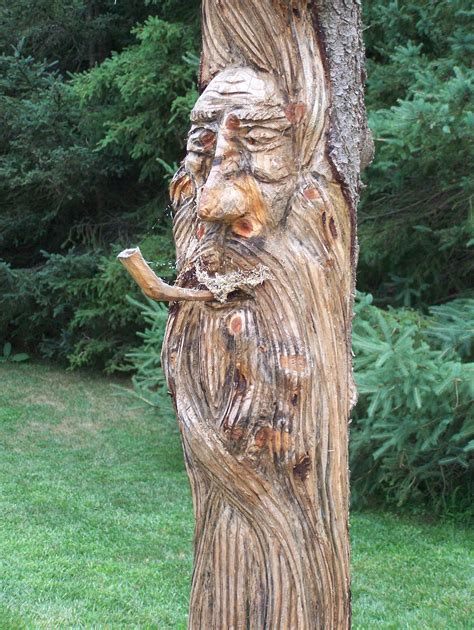 Pine Tree Stump Carving by Sean Bell | Tree carving, Tree, Carving