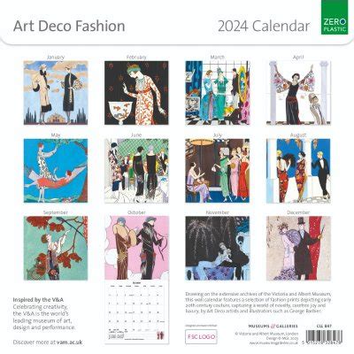 2024 Art Deco Wall Calendar | Waterstones