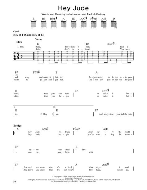 Hey Jude (Guitar Lead Sheet) - Print Sheet Music Now