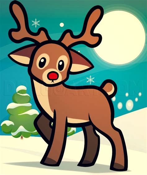 How to Draw a Reindeer For Kids | Reindeer drawing, Christmas drawing ...