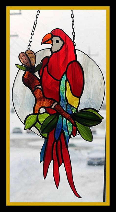 Colourful Parrot by lenslady | Stained glass birds, Stained glass patterns, Colorful parrots