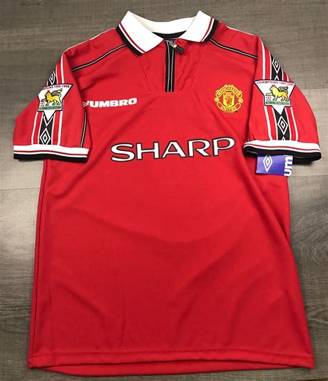 Retro Manchester United 1998-99 #7 BECKHAM Men Soccer Jersey Football ...