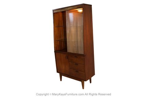 Mid Century Walnut China Cabinet - Mary Kay's Furniture