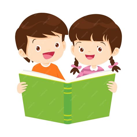 Premium Vector | Happy Children reading book Back to School Concept ...