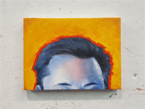 Portrait of Elon Musk's Hairline, Oil on Canvas, 6"x 8" : elonmusk