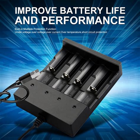 Skywolfeye 3.7 Volt Rechargeable I8650 Universal Battery Charger 4 Bay ...