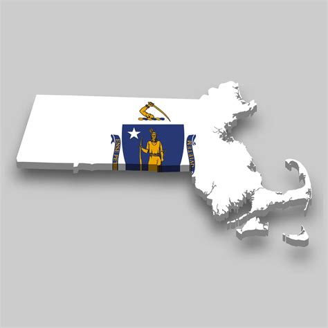 3d isometric Map of Massachusetts is a state of United States 22753796 ...