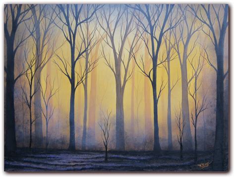 Original Forest Oil Painting Contemporary Dark Art on Canvas