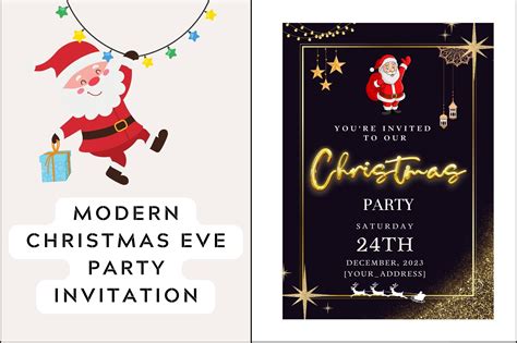 Printable Christmas Eve Party Invitation Graphic by Realtor Templates ...