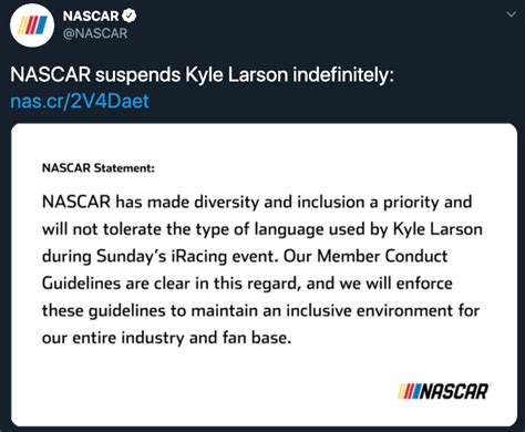 What Did Kyle Larson Say That Got Him Suspended Indefinitely?