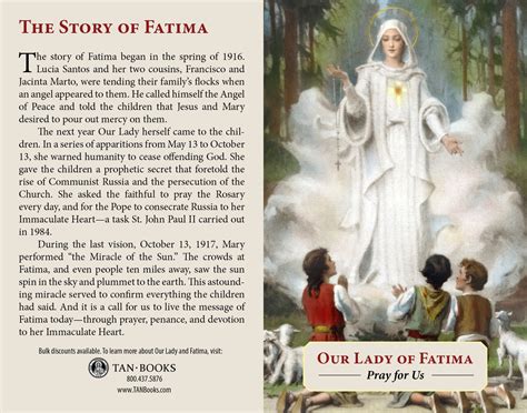 Our Lady of Fatima Prayer Card - Holy Cards