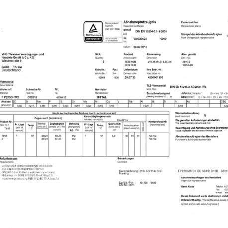 Bs en 10204 3.1 chemical composition - bapcf