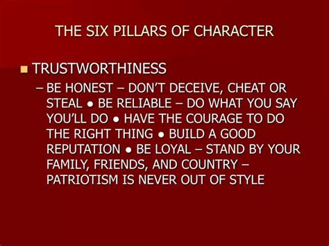 PPT - THE SIX PILLARS OF CHARACTER PowerPoint Presentation, free download - ID:6137811