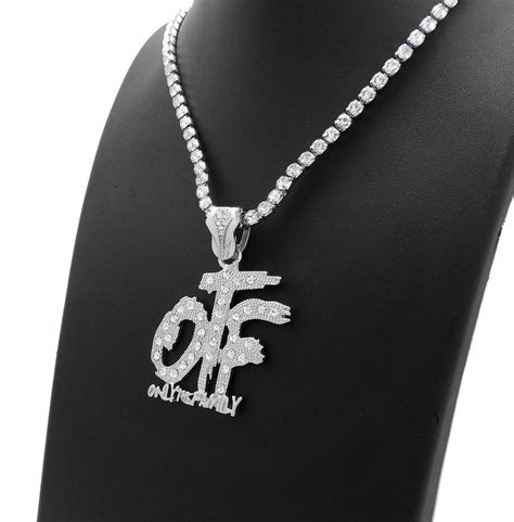 Only the Family OTF Pendant & Iced 16" 18" 20" Rhinestone Chain Fashion ...