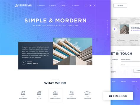 Modern Architecture Website Template Free PSD – Download PSD