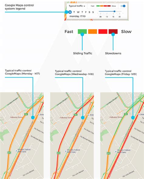 Traffic flow tool in the area of interest available through Google Maps ...