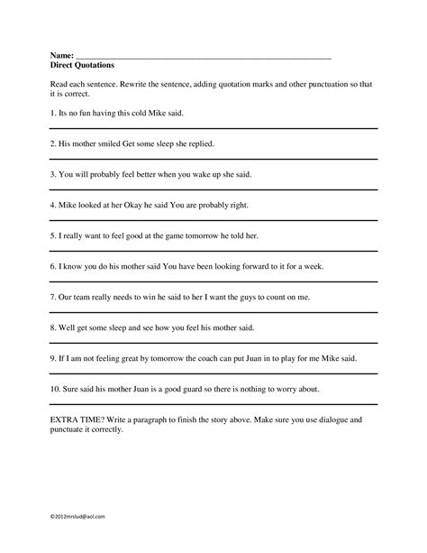 Punctuation Dialogue Worksheet | Free Worksheets Samples