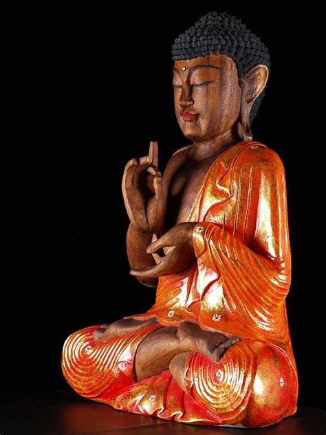 Hand Carved Karana Mudra Balinese Buddha Statue