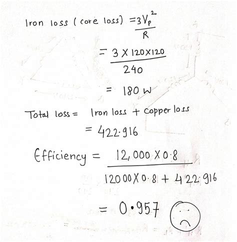 3 phase transformer efficiency calculation - Electrical Engineering Stack Exchange