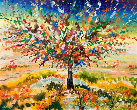 Multicolor tree by Alejos - Pop Art landscapes | Artfinder