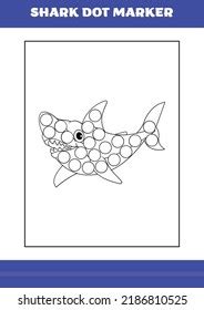 Shark Dot Marker Page Kids Shark Stock Vector (Royalty Free) 2186810525 | Shutterstock