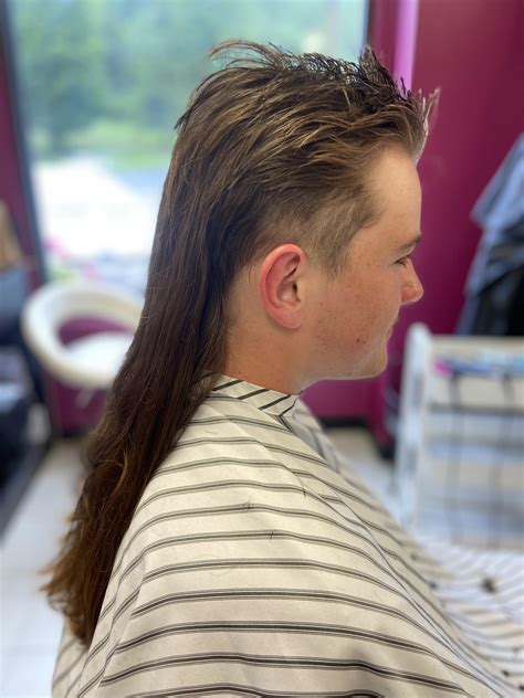 My son got a Joe Dirt mullet today. : r/funny