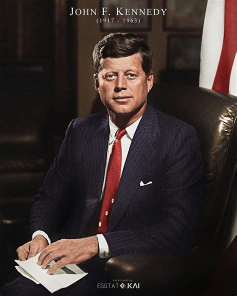 President John F. Kennedy in Oval Office, White House, 1961, colorized by me [801 x 1000] : r ...