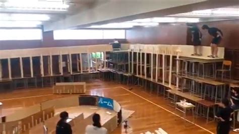 Japanese Students Built An Indoor Roller Coaster Out Of Wood And School Desks