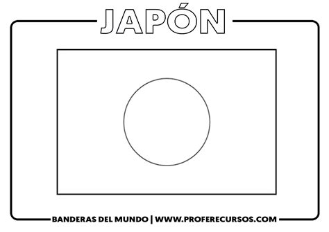 Bandera de japon para colorear