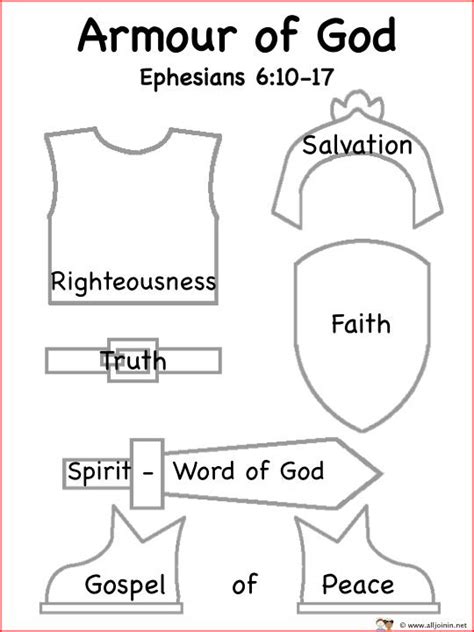 Free Printable Armor Of God Worksheets