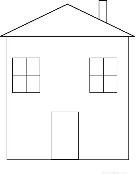 House Tracing/Cutting Template: EnchantedLearning.com