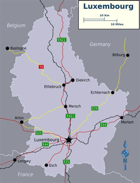 Detailed map of Luxembourg | Luxembourg | Europe | Mapsland | Maps of ...