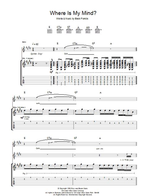 Where Is My Mind? by Pixies - Guitar Tab - Guitar Instructor