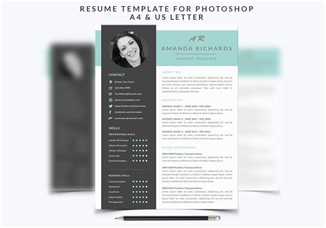 Resume Template for Photoshop (11803) | Resume Templates | Design Bundles