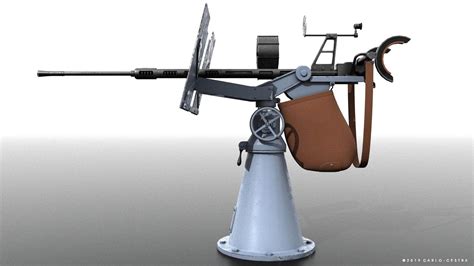 Oerlikon 20mm Anti-aircraft Gun Free 3D Model by Carlo Cestra