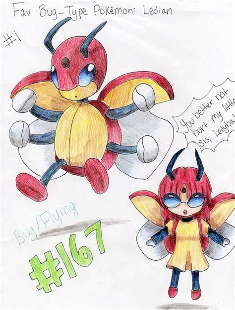 Pokemon Challenge 1 - Ledian by MitsukiChan313 on DeviantArt