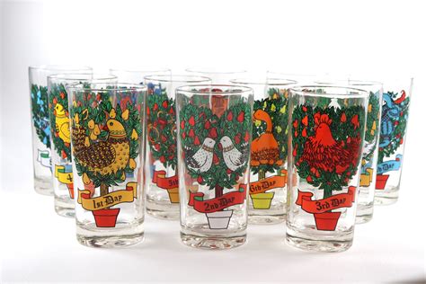 Twelve Days of Christmas Drinking Glasses, Complete Set 12 Days ...