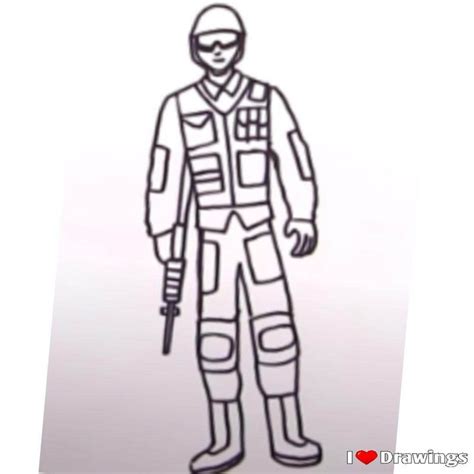 How To Draw A Soldier Drawing Easy [Step By Step] - I Lov Drawings | Soldier drawing, Easy ...