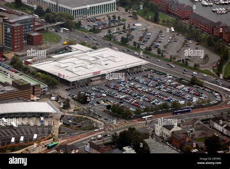 Aerial view swansea city centre marina tesco hi-res stock photography ...