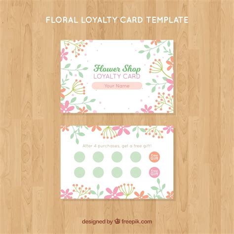 Free Vector | Floral loyalty card template