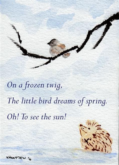 Dreaming Of Spring - Hedgehog Haiku 5 by Kerry Hartjen | Haiku poems ...