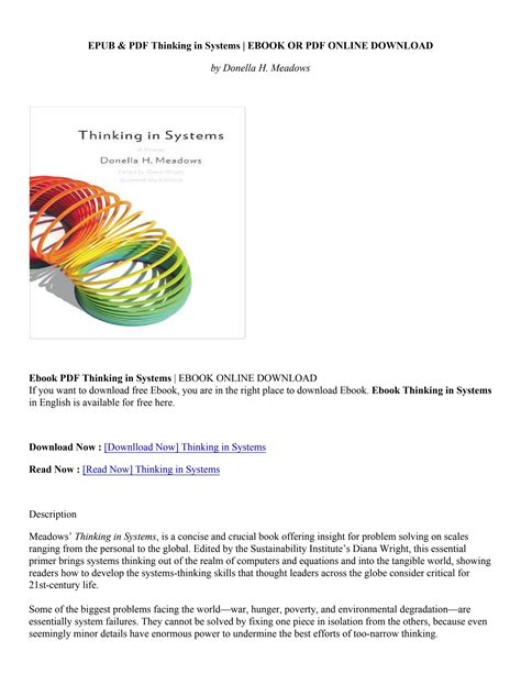 Download PDF Thinking in Systems - Donella H. Meadows by AatuRemes - Issuu