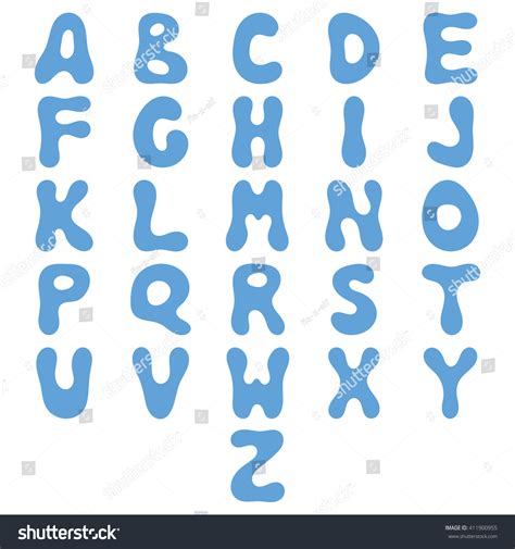 Vector Blue Alphabet Bubble Letters Stock Vector (Royalty Free ...