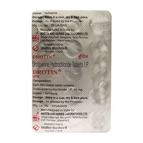 DROTIN Tablet 15's : Price, Uses, Side Effects | Netmeds